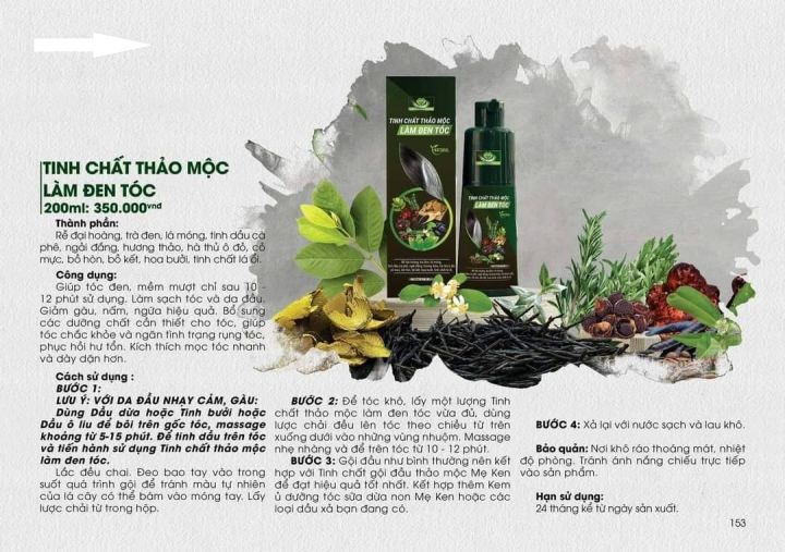 DẦU GỘI PHỦ BẠC MẸ KEN-TINH CHẤT LÀM ĐEN TÓC MẸ KEN-CHAI 200ML