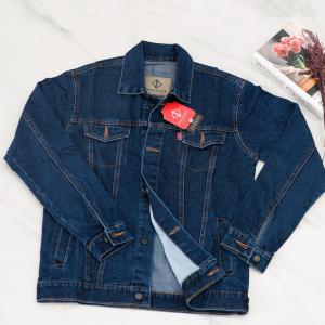 (COD) Jaket Jeans Resleting Pria Zipper Biowash Jumbo M L XL XXL XXXL