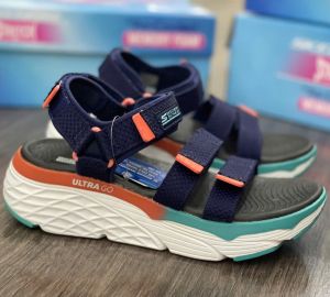 Giày Sandal Skechers Max Cushioning Slay cho nữ - Style no - 140120 màu Navy đế cao 4cm hàng Real của nhà máy Việt Nam sản xuất cho hãng full box xịn sò giá bình dân