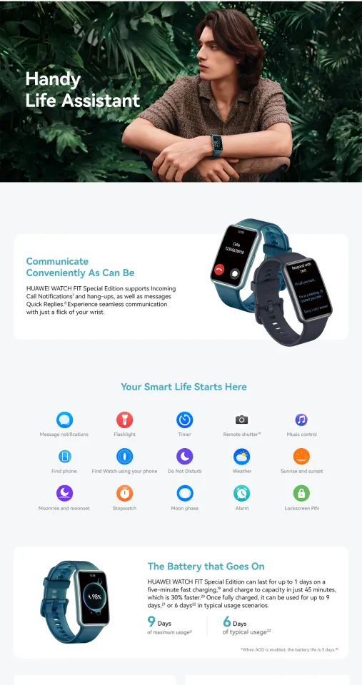 HUAWEI WATCH FIT Special Edition Smartwatch HD AMOLED