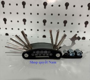 Bộ Lục Giác Sửa Chữa Cầm Tay Đa Năng Tua Vít Móc Lốp 16-in-1 Dùng Lắp Giáp Sửa Chữa Xe Đạp Xe Máy Đồ dùng