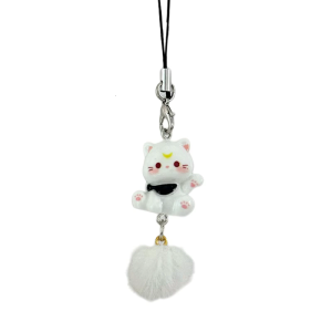 Lovely Sturdy Resin Cats Pendant Keychain for Girls Fashionable Lovely Keyring Decorative Gifts for Backpack or Bag