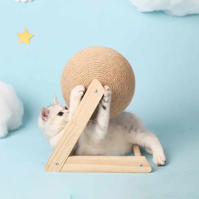 Bola Garukan Tempat Cakaran Kucing Kayu Cat Scratcher Toy Lazada