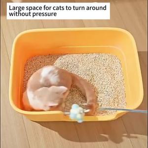 Pet Toilet Big Cat Litter Box Fully Enclosed Splash Proof Deodorization With Scoop Cat Poop TrayS1