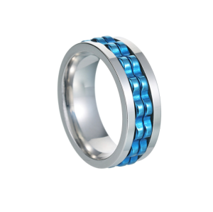 Tide men must have multi-color gear rotation decompression titanium steel does not fade rings