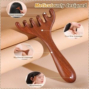 Scalp Comb Head Therapy Wooden Comb Durable Multi-function Massage Detail Health Care Fit Rounded