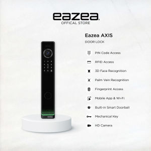EAZEA AXIS Smart Door Lock with 3D Face Palm Vein Fingerprint Keyless Access HDB Condo Local Warranty