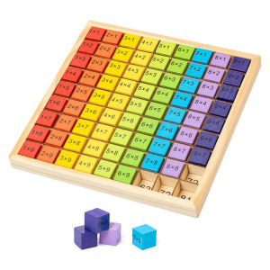 Wooden Montessori Multiplication Board 1-10 Times Table Counting Number Learning Toy Early Education Math Practice Tool For Kids Home Classroom Activities