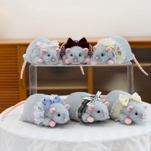 DOWNA Đồ nhồi bông Búp bê chuột Váy hoa Cung Đồ chơi chuột Sáng tạo Mềm mại Búp bê chuột cành hoa Quà sinh nhật cho trẻ em