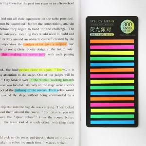 DUKEEN 300 Sheets Colorful Fluorescent Sticky Notes for Translucent Waterproof Student Stationery Supplies Studying Planners