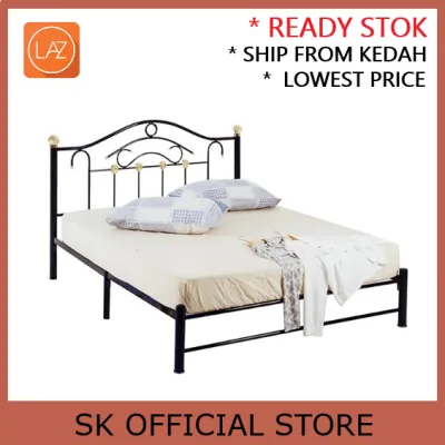 Double Metal Bed Frame/ Bedroom Double Bed / Katil Besi/Queen Size Bed/ Foldable/ Bedroom Furniture/ Heavy Duty
