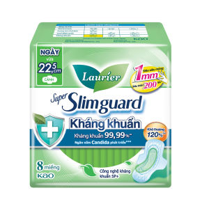 Combo 4 gói băng vệ sinh Laurier Siêu Mỏng 1mm Kháng khuẩn 22.5cm 8 miếng
