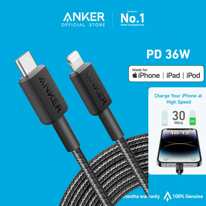 Anker 322 MFI USB-C to Lightning Cable Fast Charging Cable for iPhone 14  Plus 14 14 Pro Max 13 13 Pro iPhone 12 11 XR Lazada