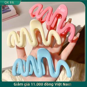 QK FA ✨ Dopamine kem màu hình học sóng dòng trở lại đầu tóc móng vuốt tóc Clip Phụ Nữ Cô Gái kẹp tóc đuôi ngựa Phụ kiện tóc trang trí
