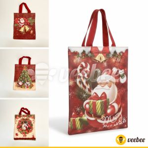 Tas Souvenir Natal Motif Lucu 28x35cm (V181) | Tas Jinjing Natal | Goodie Bag Natal | Tas Hadiah Natal