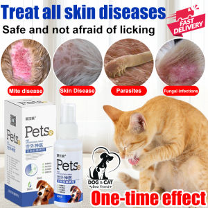 PetsS3 Multi-Action Skin & Coat Revitalizer Spray for Cats Dogs and Rabbits - Fungal Infection & Itch Relief 50ML