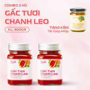 Combo 2 Hũ Gấc Chanh Dây Đường Phèn Lạc Yên Foods - Cốt Dẻo Thanh Mát Còn Nguyên Vẹn Thịt Gấc Tươi Và Chanh Leo Nguyên Chất Vị Chua Ngọt Tươi Mát Cả Trẻ Nhỏ Mẹ Bầu Và Người Lớn Đều Dùng Được