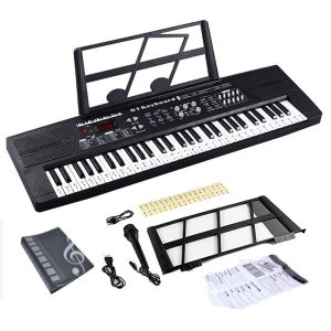 ไฟฟ้าคีย์บอร์ด คีย์บอร์ดเปียโนอิเล็กทรอนิกส์ คีย์บอร์ดไฟฟ้า 61 คีย์ คีย์บอร์ด เปียโนและคีย์บอร์ด + ไมโครโฟน ฟรี อะแดปเตอ