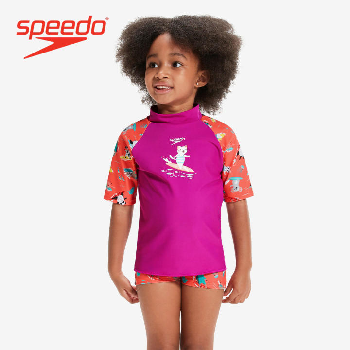 Speedo Infant Girl s Swimwear Digital Short Sleeve Rash Top Set