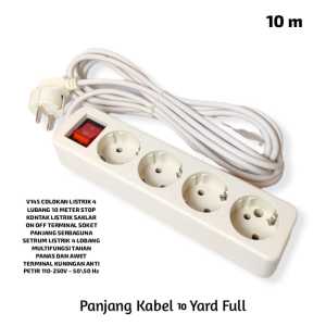 V145 ORI COLOKAN 10M LISTRIK 4 LUBANG  M STOP KONTAK LISTRIK SAKLAR ON OFF TERMINAL SOKET PANJANG SE