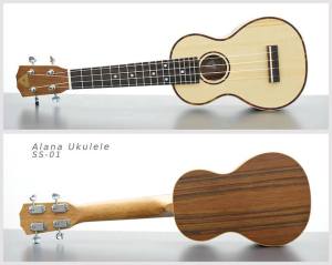 Alana Ukulele Soprano SS-01 (Top Spruce)อูคูเลเล่ ยี่ห้ออะลาน่า ไซส์โซพราโน่