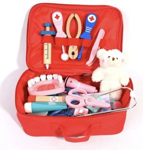 SG Seller Wooden Doctor Toy Set Dentist Wooden Toys Kids Pretend Play Doctor Set Doctor Nurse Play Set for Kids