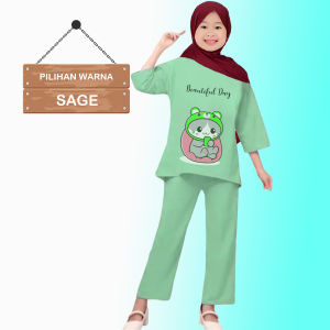 Qiala - BD TUNIK ANAK PEREMPUAN 8-14 TAHUN SETELAN MUSLIM ANAK PEREMPUAN ONE SET ANAK