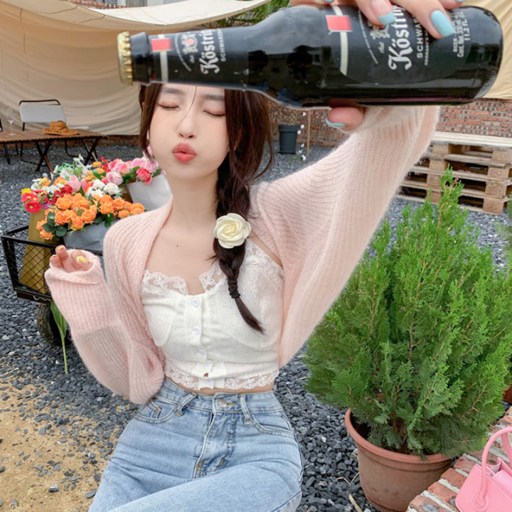 Simon Korean style Women Open Front Bolero Shrug Long Sleeve Solid - Main Image