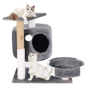 GREENPETS Cat Condo Cat Tree Tower House Cat Climbing Frame Large Cat apartment Cat Grabbing Board Cat Villa