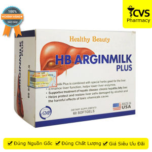 HB ARGINMILK PLUS (Hộp 60 Viên) - Giúp Tăng Cường Chức Năng Gan & Bảo Vệ Gan - cvspharmacy