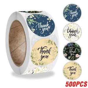 500pcs Thank You Round Paper Sticker Scrapbook Envelope Seal Sticker Gift Flower Decoration Stationery Label Sticker