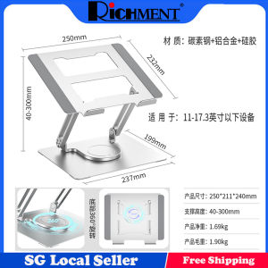 360° Rotating Laptop Stand Bracket Height Suspension Lifting Aluminum Alloy Laptop Stand Adjustable Tablet Holder Folding Portable Desktop Office Support for Laptop MacBook Premium Mac Air iPad Dell HP Xiaomi Huawei Compatible 9.7-17 Inch stand holder
