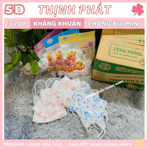 Set 200 Chiếc Khẩu Trang KIDS Thịnh Phát 5D - Bảo Vệ Sức Khỏe Trẻ Lọc Bụi Mịn Kháng Khuẩn