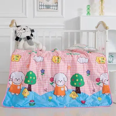 Chăn mền trẻ em cotton đũi mềm thoáng mát 1mx1m5 (Hàng loại 1)chăn hè mỏng cho bé đi học ngủ máy lạnh