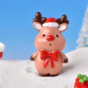 XYAX Creative Cute Christmas Decor Resin Miniatures Figurines Decoration Supplies Christmas Decoration Micro Landscape Elk  Decoration