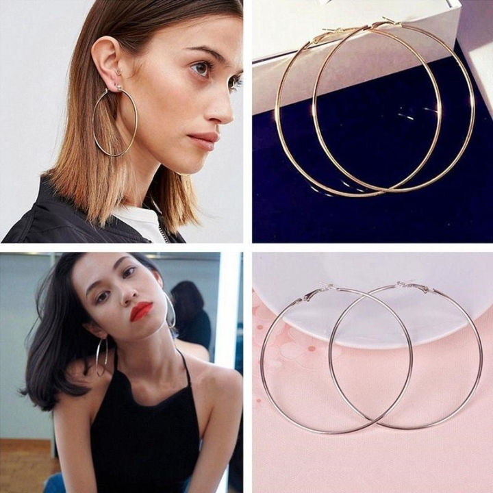 Super big hoop on sale earrings