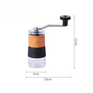 Manual Coffee Grinder Ceramics Core Wood Grain Coffee Grinder Machine Portable Hand Crank Coffee Bean Grinding