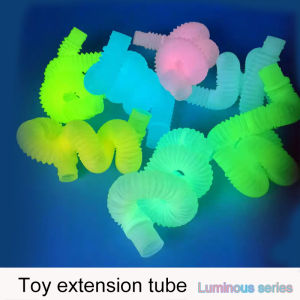 🔥Orfila Luminous Decompression Toy Telescopic Tube Color Stretching Tube Fluorescent Decompression Vent Toy COD
