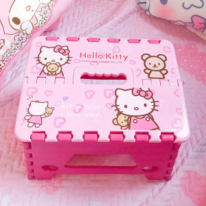 Christmas Gift Halloween Sanrio Kawaii Hello Kitty Folding Stools My Melody Anime Cartoon Sweet Fashion Exquisite Childrens Portable Outdoor Mini Chairs