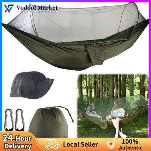 【Vodool】 Portable Hammock with Mosquito Net Hammock Tent with Tree Straps Hammock Bed for Indoor Outdoor Hiking Camping Backpacking