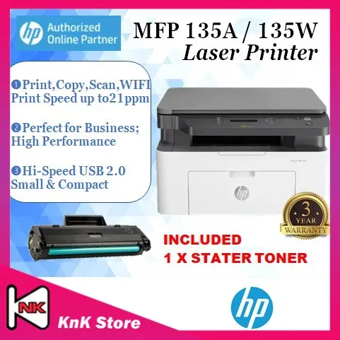 HP LASERJET MFP 135A / M135W PRINTER [ PRINT / SCAN / COPY / WIFI WIRELESS ]