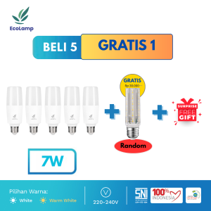Ecolamp [ PROMO BELI 5 GRATIS 1 + FREE GIFT ] Lampu LED Standar Hemat Energi