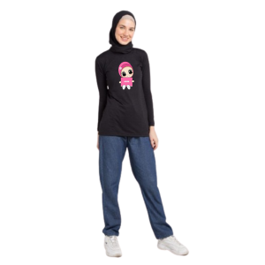 Joy Sana Atasan Wanita Muslim Bahan Babyterry Motif Cute Girls So Happy