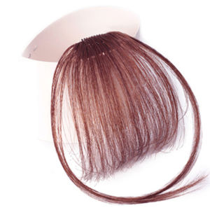 Thin Neat Air Bangs Fake Hair Seamless Clips In Front Fringe Girls Hairpiece Hair Extension False Synthetic Hair Clips Black Dark Brown