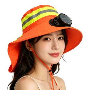 FGJHD UV Protection Solar Fan Hat Elastic Breathable Wide Brim Fan Hat Comfortable To Wear Lightweight Safety Reflective Hat Outdoor Travel