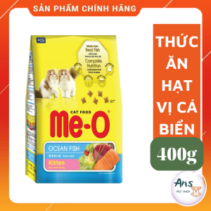 Thức ăn dành cho mèo con- thức ăn ME-O hương vị cá biển dạng hạt gói 400g.