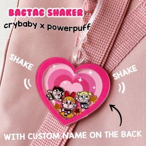 Gantungan Cry baby Powerpuff Shaker Custom Nama crybaby Bagtag bagcharm gantungan tas