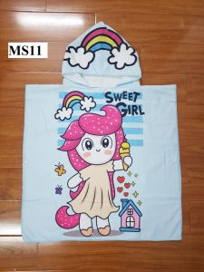 Khăn tắm có mũ trùm đầu hoạt hình cho bé