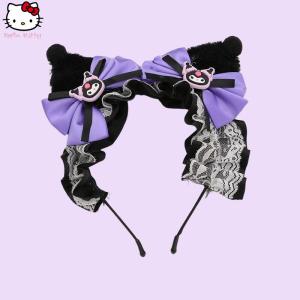 Christmas gifts Halloween Anime New Kuromi Lolita Princess Hairdress Sanrio Kids Kawaii Cosplay Gifts Girls Sweet Fashion Halloween Hat Hair Hairpin