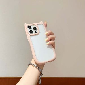 【COD】Compatible For iPhone 11 iPhone 15 iPhone 14 13 12 Pro INS New Creative Niche Macaron Fresh Girl Cat Ear Phone Case Anti Falling Shockproof Protective Back Cover